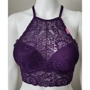NWT PINK VS purple lace high neck bralette
